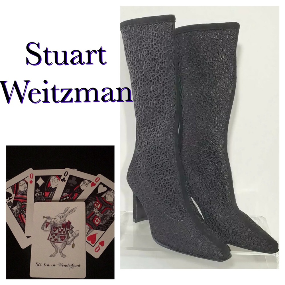 NWOB Stuart Weitzman Movida Sheer Lace Boot 6.5